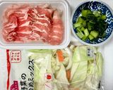 豚バラ薄切り肉と野沢菜漬けで野菜炒め作り方1写真
