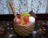☆フルーツゼリー添え白玉入チョコムース☆作り方12写真