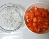 菜の花としらすのフレッシュトマトパスタ作り方1写真