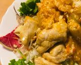 鶏肉と長ネギのめんつゆ玉子とじ作り方3写真