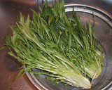 シャキっとおいしい☆水菜と油揚の煮びたし作り方1写真