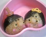 簡単キャラ弁!雛祭りおにぎり!作り方9写真