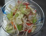 カット野菜で辛ソース焼きそば：個人用覚書作り方1写真