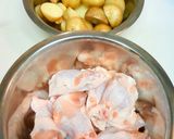 新じゃがと手羽元のこって～り煮♪作り方1写真
