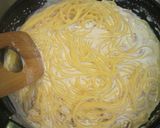 イカの塩辛と牛乳のスープパスタ作り方7写真