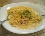 イカの塩辛と牛乳のスープパスタ作り方9写真