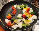 肉巻き厚揚げとなすと夏野菜の彩り酢豚風作り方6写真