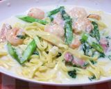 ♡大葉とホタテのクリームパスタ♡作り方5写真