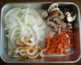 ルクエで★肉と野菜のみそマヨソース焼き❤作り方1写真