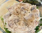 レンジで簡単😋豆苗、もやし豚肉のミルフィーユ蒸し作り方5写真