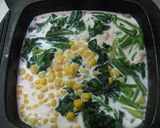 ホウレンソウの牛乳スープ　レンジ作り作り方6写真