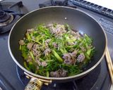 簡単　ポン酢ラー油de牛肉せり炒め作り方4写真