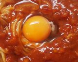 焼きミートソースパスタin卵作り方4写真