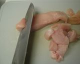 春菊と鶏肉のサラダ♡ぽんマヨソース作り方1写真