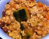 かぼちゃの煮物♪ひき肉＆お豆あんかけ作り方4写真