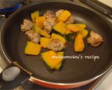 かぼちゃと豚コマ肉のマヨ炒め作り方4写真