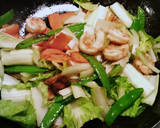 エビと山東菜のオイスターソース炒め作り方5写真