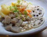 同時にできる!蒸し野菜と鶏挽のスープ餡作り方9写真