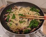 菜の花とベーコンの和風パスタ♪作り方4写真