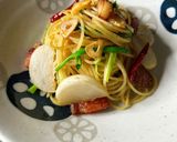 ハムと旬の野菜のぺぺロンチーノ風作り方5写真