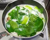チンゲン菜と豚こまのお手軽豆乳スープ作り方4写真