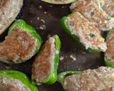 ピーマンと椎茸の茄子肉詰めハンバーグ作り方6写真