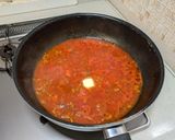 トマトジュースで作るトマトとひき肉パスタ作り方5写真