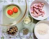 簡単ランチ！混ぜるキノコのカルボナーラ作り方1写真