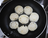 れんこんのはさみ焼き（甘酢だれ）作り方6写真