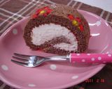 デコ☆お花模様のココアロールケーキ作り方14写真