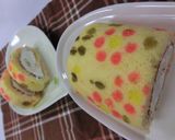 デコ☆お花模様のココアロールケーキ作り方18写真