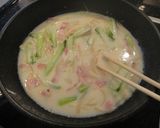 米粉★チンゲン菜ベーコンのクリームパスタ作り方7写真
