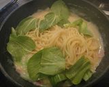 米粉★チンゲン菜ベーコンのクリームパスタ作り方8写真