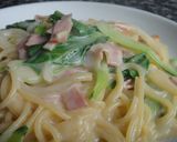 米粉★チンゲン菜ベーコンのクリームパスタ作り方9写真