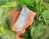 簡単　コーンポタージュほうれん草鮭パスタ作り方11写真
