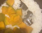 麦入り！カボチャの炊き込みご飯♪作り方4写真