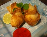 蟹＆クリームチーズの揚げワンタン作り方6写真