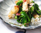 菜の花と焼き薄揚げの梅みりん和え作り方6写真
