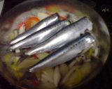 イワシとジャガイモとキノコのトマト煮作り方3写真