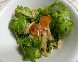 わさび菜とえのきの食べるラー油和え作り方6写真