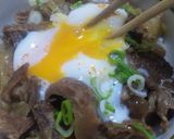 牛すじ牛丼 feat温泉玉子作り方4写真