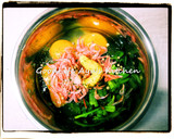 干し海老とほうれん草の卵焼き作り方1写真