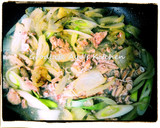 さけ缶とほうれん草のトマトスパゲティ作り方2写真