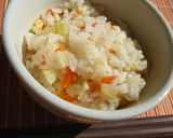 セロリとにんじん~牛乳炊きこみごはん作り方3写真
