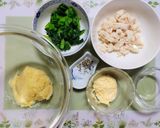 簡単今夜の夕飯!小松菜チキンポテサラ副菜作り方1写真
