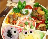 エルモ＆クッキーモンスター弁当：キャラ弁作り方10写真