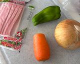 ベーコンと玉ねぎのオムライス作り方1写真