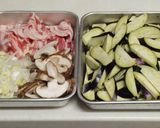 豚バラと茄子の香味みそ炒め作り方1写真