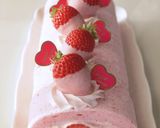 ベビーピンクの苺レアチーズロールケーキ作り方25写真