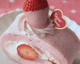 ベビーピンクの苺レアチーズロールケーキ作り方29写真